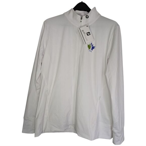 FootJoy Tops - Nwt FootJoy golf white athletic full zip midlayer jacket size large